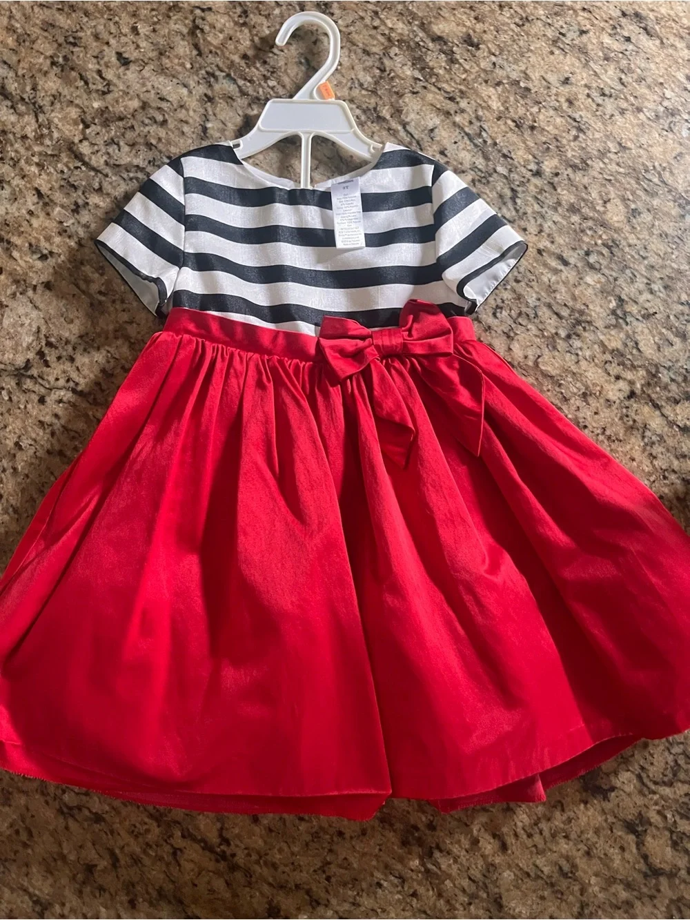 Gymboree Red Skirt Dress with Black & White Striped Bodice